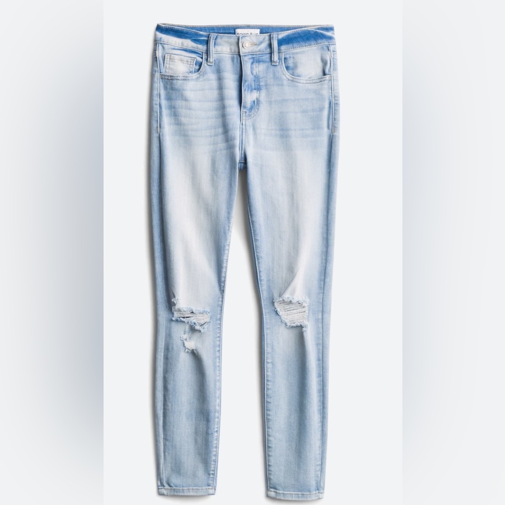 High Rise Crop Rugged Jeans